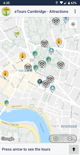 Android application eTours Cambridge Map and Walki screenshort