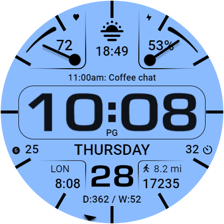 WFP 232 Stylish watch face screenshot 44