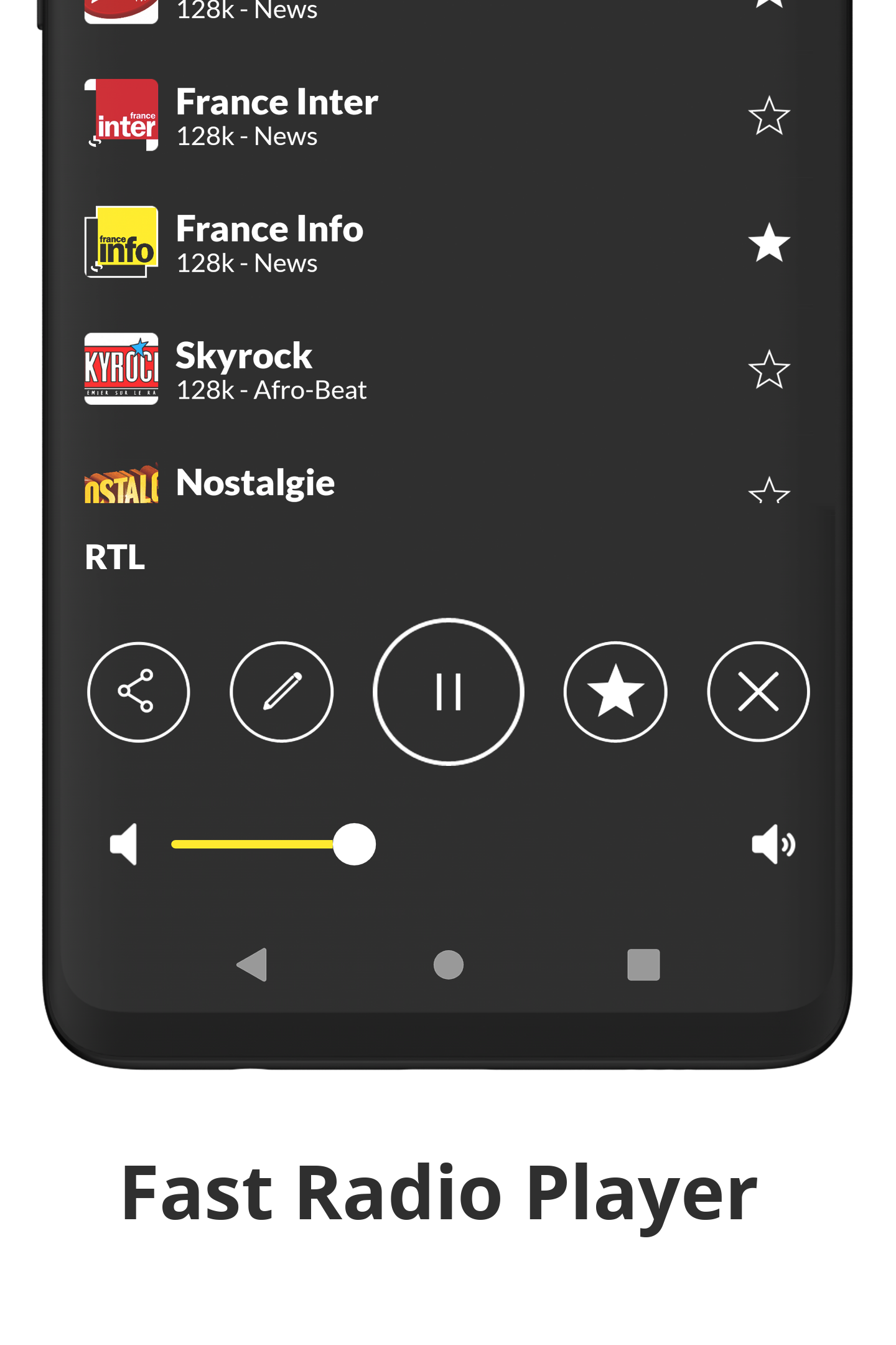 Android application French FM radios online screenshort
