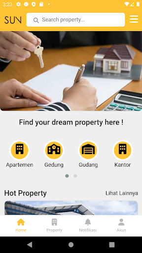 Android application SUN PROPERTY screenshort