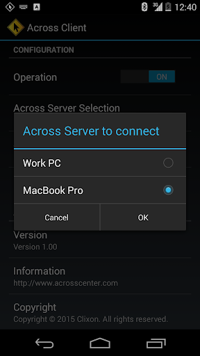 Across Client Screen 2