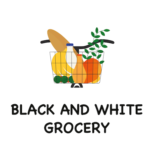 Black and white grocery logo