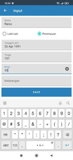 Kalkulator IMT Kalori tubuh Screen 2