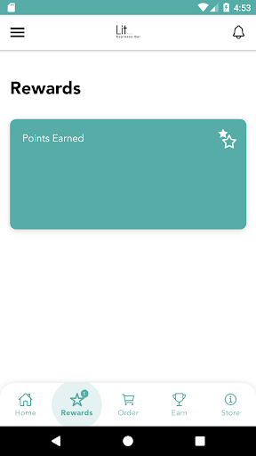 Android application Lit Espresso Bayview Rewards screenshort