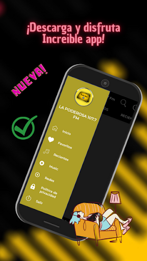 Android application La Poderosa Radio 107.7 Fm Mx screenshort