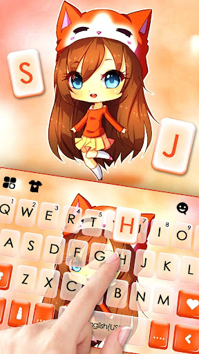 Fox Girl Keyboard Theme Screen 2