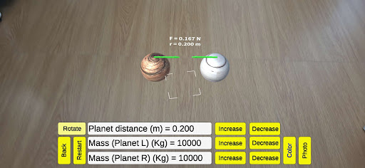Gravitational Force AR Screen 3