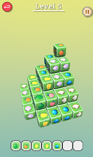 Android application Fruit Cube Tile Match 3D screenshort