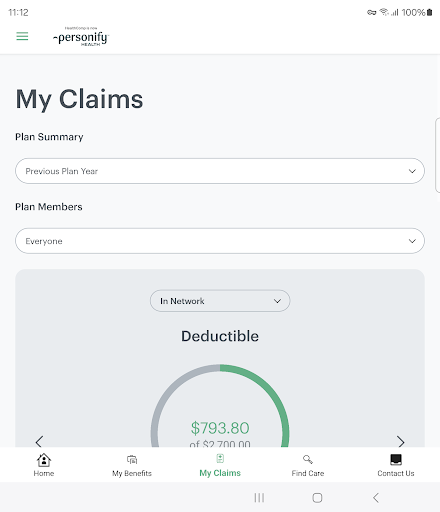Screenshot of myCareHC