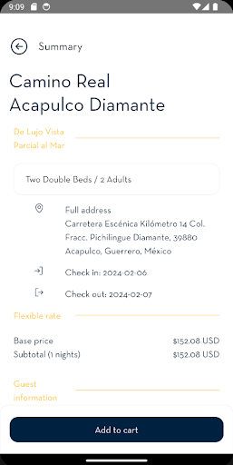 Android application Camino Real Hotels screenshort