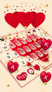 Red Valentine Hearts Keyboard Theme 7.0.0_0113 APK screenshots 2