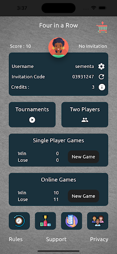 Android application Four in a Row | Strategy game screenshort