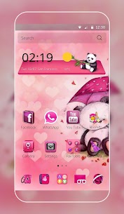 Pink Love Bear Theme For PC installation