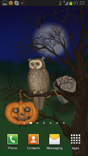 Android application Halloween Owl Live Wallpaper screenshort