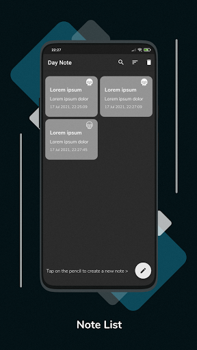 Android application DayNote - Dark Theme Daily Not screenshort