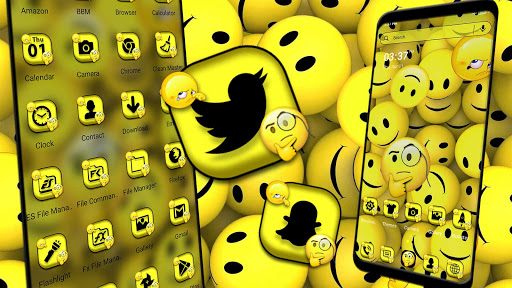Android application Smiley Emoji 3D Launcher Theme screenshort
