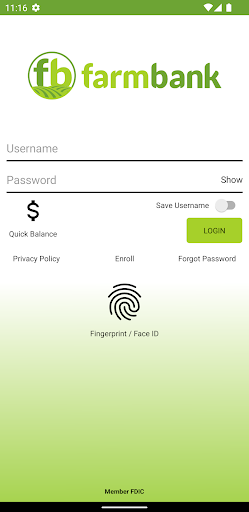 Android application farmbank mobile screenshort