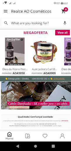 Android application Realce AO Cosméticos screenshort
