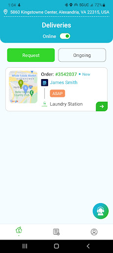 Android application Laundry PickUp Driver screenshort