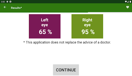 Eye exam Screenshot