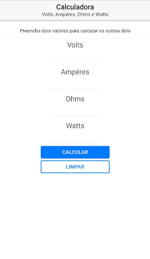 Android application Electric Calculator screenshort