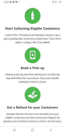 Android application Recycle for Refunds screenshort