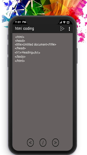 HTML coding Screen 2
