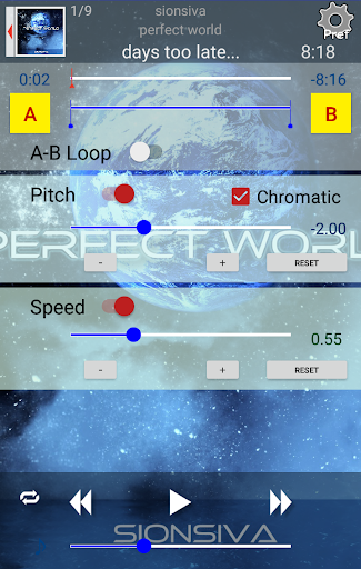 Android application MolaPlayer Pitch&Speed Shifter screenshort