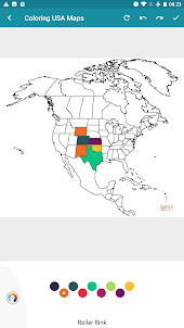 Coloriage carte États-Unis