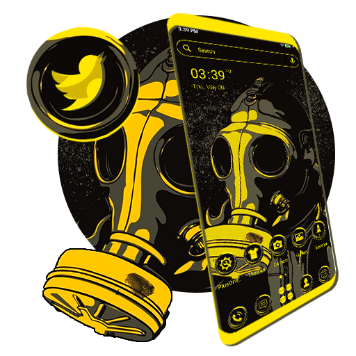 Gas Mask Boy Launcher Theme logo