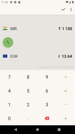 Indian Rupee to Euro Converter Screen 2
