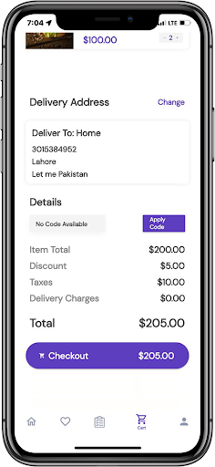 AiFood - Online Order Screen 3