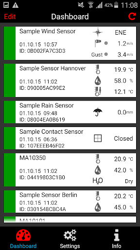 Android application WeatherHub screenshort