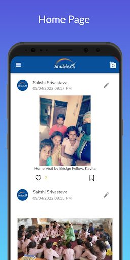 Android application Anubhuti NGO screenshort