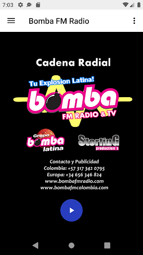 Android application BombaFM Radio screenshort