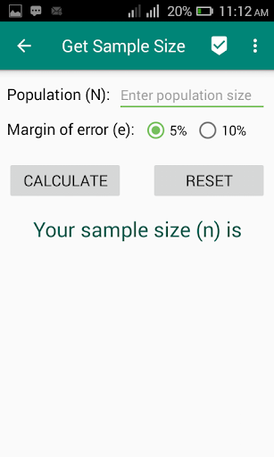 Get Sample Size Screen 2