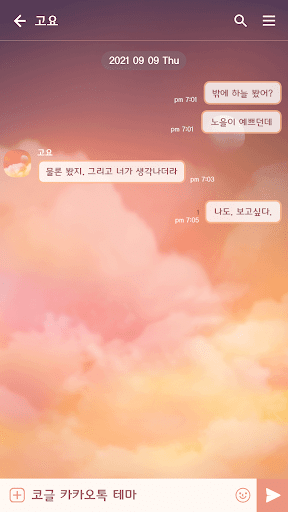 카카오톡 테마 - 하늘_노을 질 저녁 Screen 3