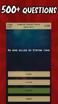 Vampire Diaries Quiz Trivia - Screenshot 1