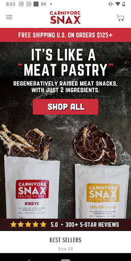 Android application Carnivore Snax screenshort