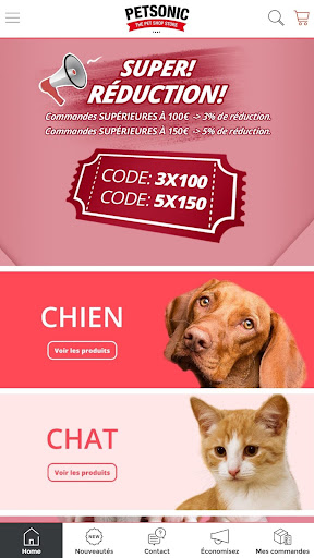 Android application Petsonic: Animalerie en ligne screenshort
