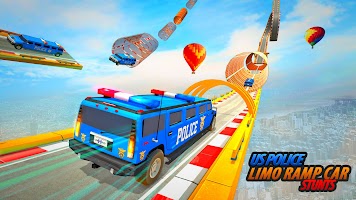 Mega Ramp Police Limo Car Game