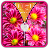 3D Pink Flowers Zipper UnLock icon