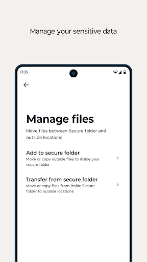 Screenshot of Secure folder