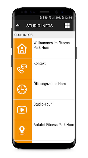 Android application Fitness Parks screenshort