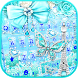 Blue Paris Butterfly Keyboard Theme icon