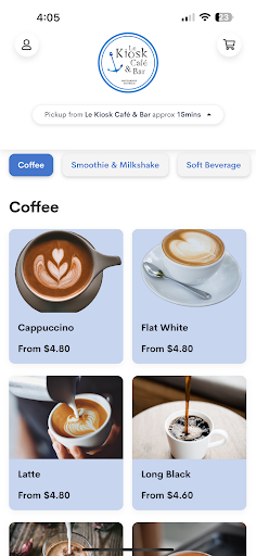 Android application Le Kiosk Cafe screenshort