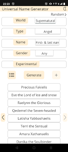 Universal Name Generator Screenshot