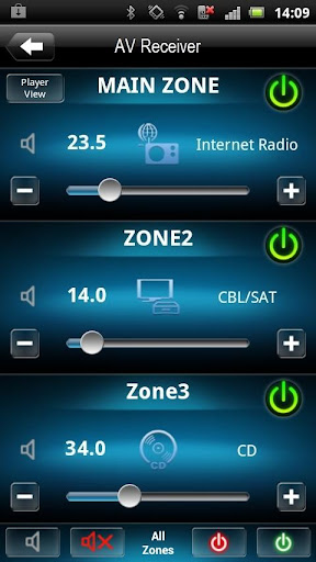 Screenshot of Denon Remote App