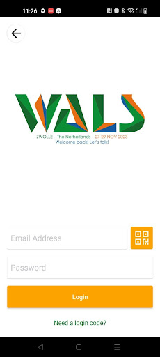 WALS 2023 programm app Screen 2