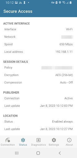 Absolute Secure Access Screen 3